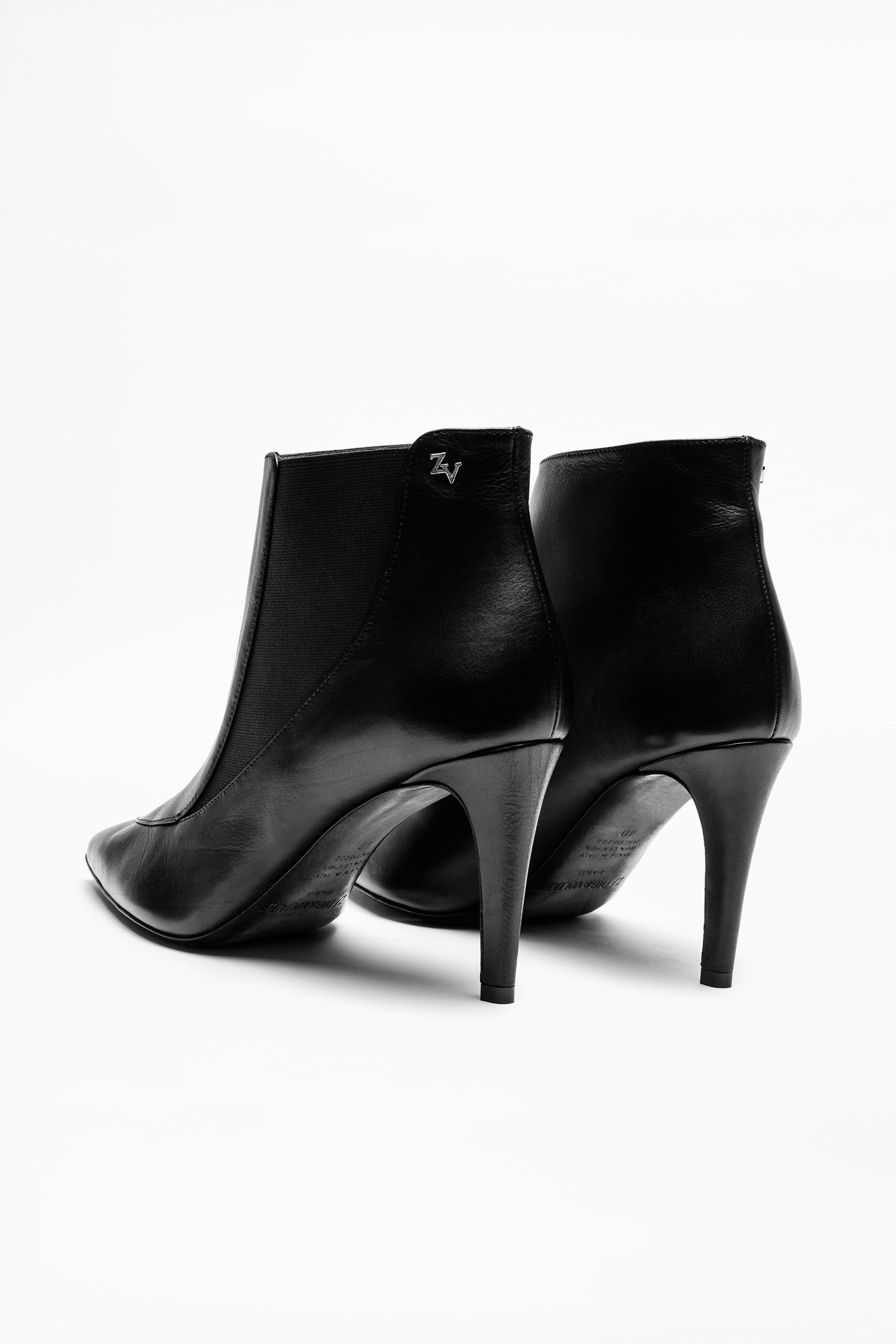 Botines Virgo Rella - Botines negros de piel para mujer